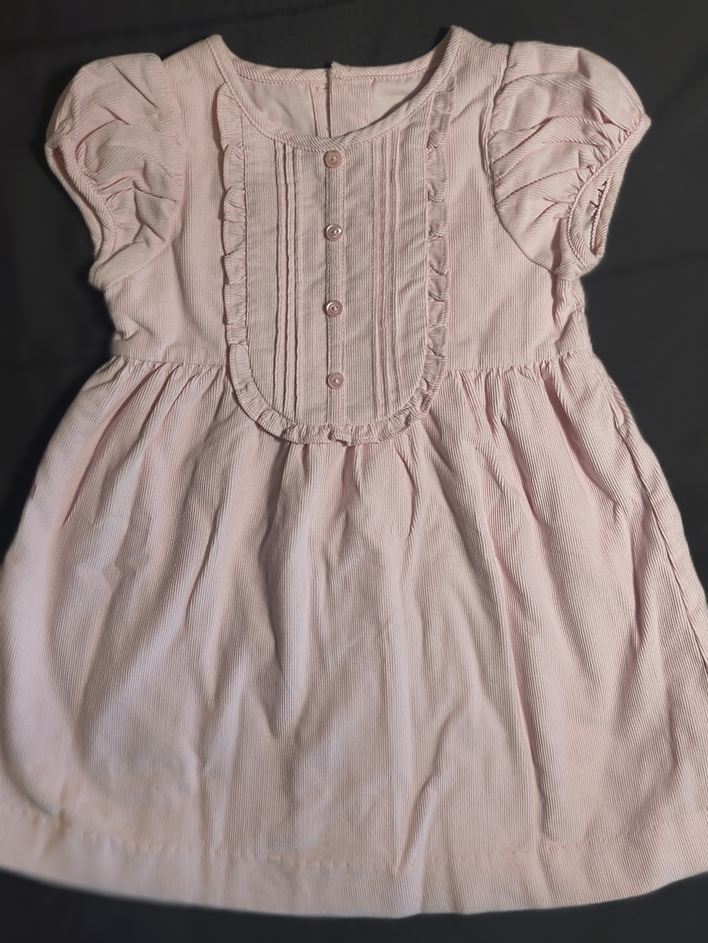 Jacadi Light Pink Ruffled Pintuck Dress